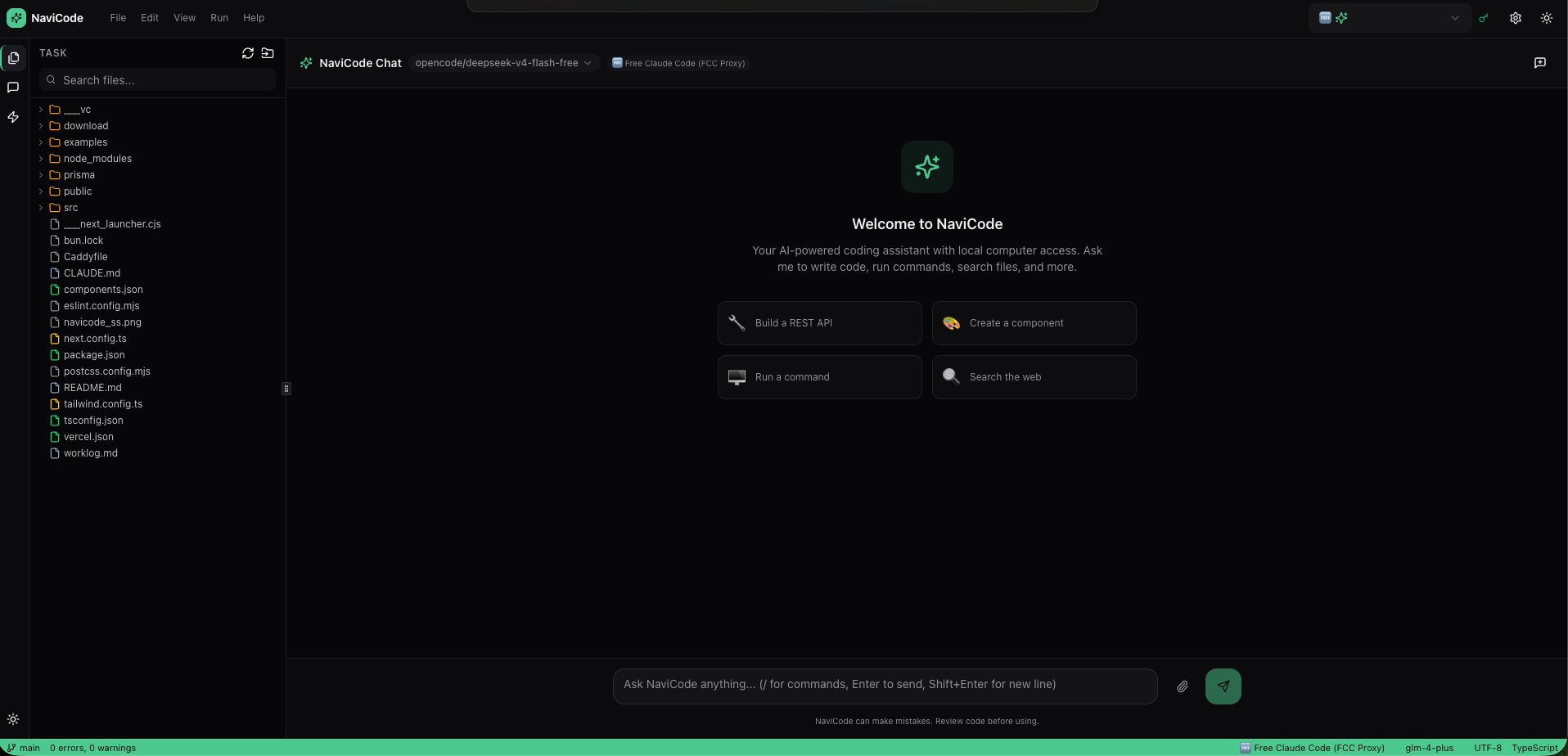 Tangkapan layar Navi Code